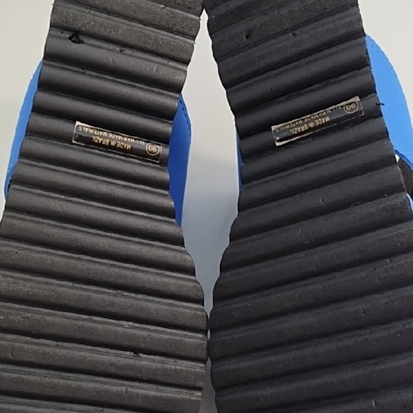 Vibrant Blue 90's Slide Sandals Platform Beach Club Seychelles - Picture 11 of 12